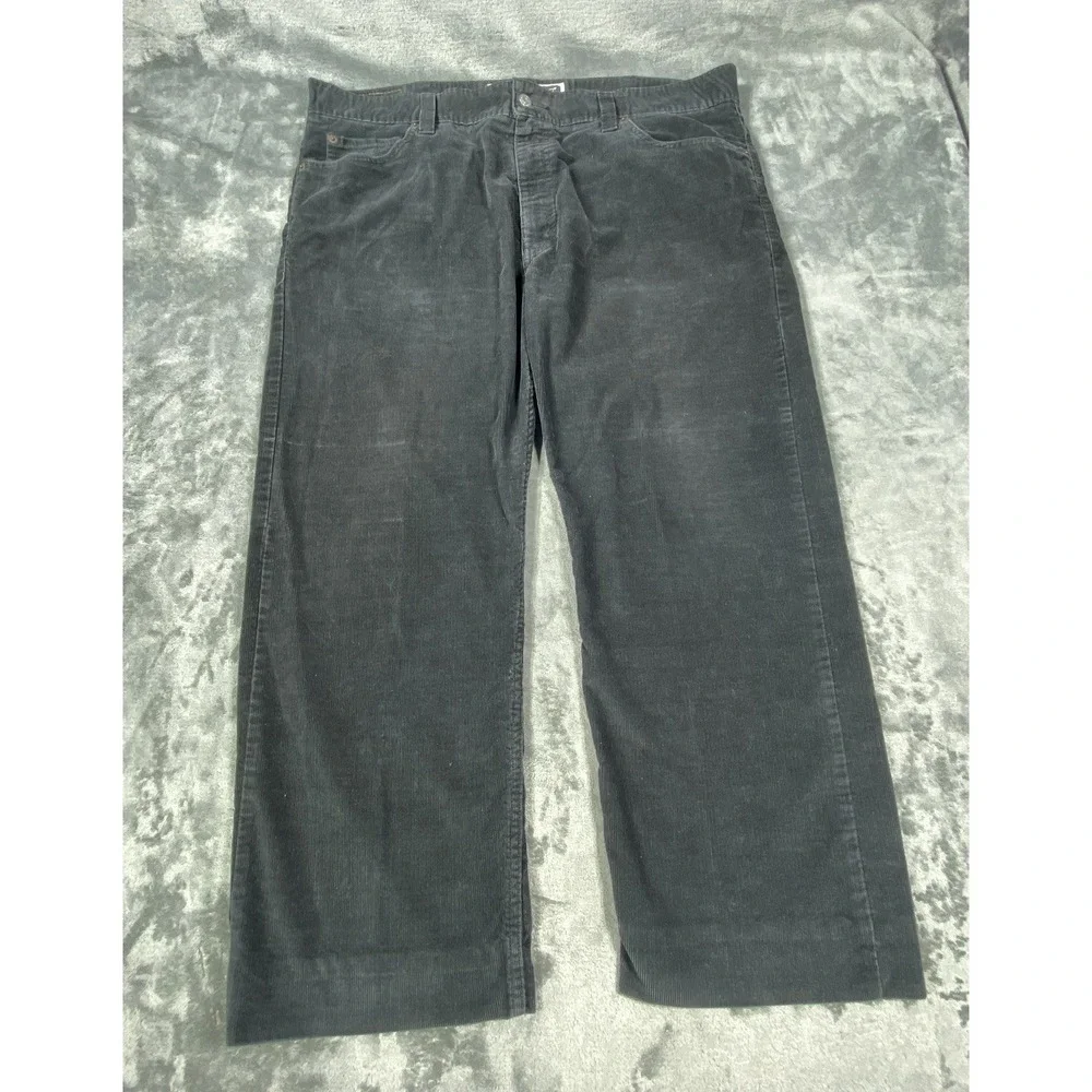 Levi's 549 Corduroy Pants Mens 42x27 Black Low Loose Cords Y2K Heavy Cotton‎